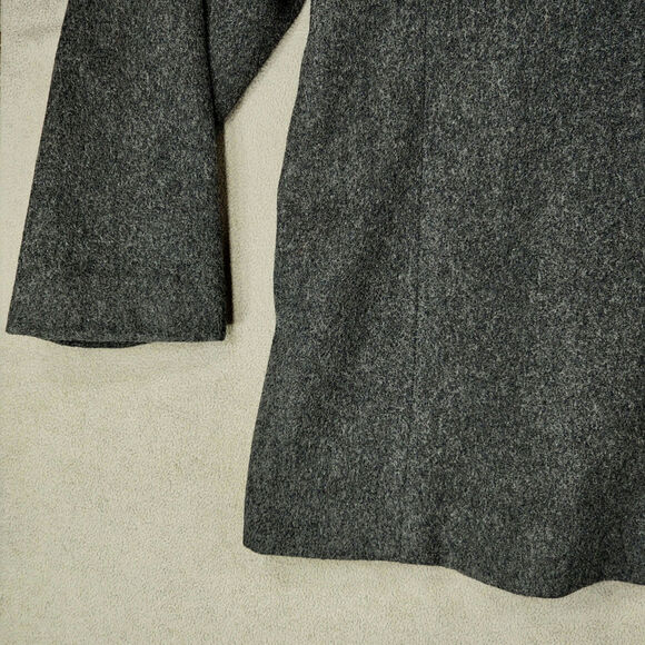 Vtg Eddie Bauer Blazer L Petite Women Wool Angora Menswear Style Oversized Gray - Picture 13 of 14